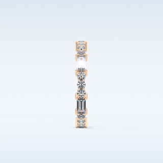 Beautiful Full Eternity Wedding Band with 1.23 CT Round & Baguette Cut Moissanite