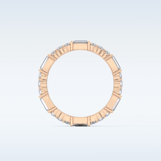 Beautiful Full Eternity Wedding Band with 1.23 CT Round & Baguette Cut Moissanite