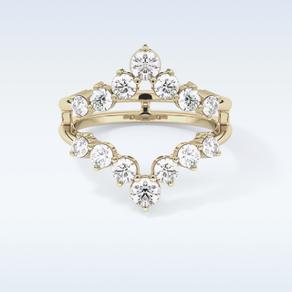 Beautiful V Shaped Wedding Band with 1.29 CT Round Cut Moissanite