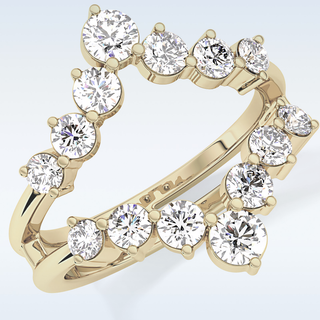Beautiful V Shaped Wedding Band with 1.29 CT Round Cut Moissanite
