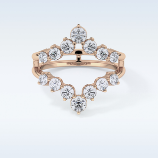 Beautiful V Shaped Wedding Band with 1.29 CT Round Cut Moissanite