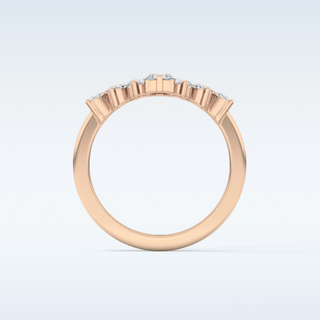 Beautiful V Shaped Wedding Band with 1.29 CT Round Cut Moissanite