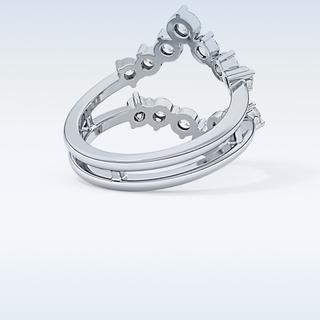 Beautiful V Shaped Wedding Band with 1.29 CT Round Cut Moissanite