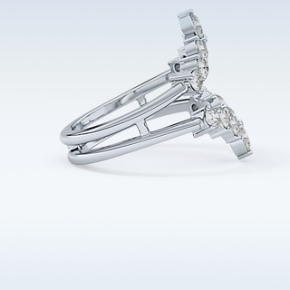 Beautiful V Shaped Wedding Band with 1.29 CT Round Cut Moissanite