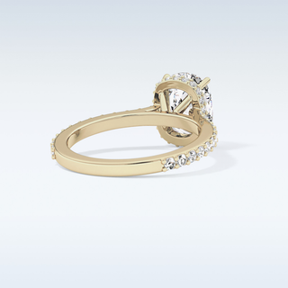 3.55 CT Hidden Halo & Pave Engagement Ring Featuring Cushion Moissanite