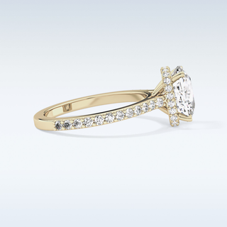 3.55 CT Hidden Halo & Pave Engagement Ring Featuring Cushion Moissanite