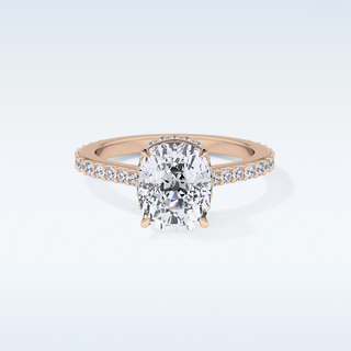 3.55 CT Hidden Halo & Pave Engagement Ring Featuring Cushion Moissanite