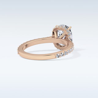 3.55 CT Hidden Halo & Pave Engagement Ring Featuring Cushion Moissanite