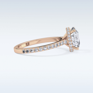 3.55 CT Hidden Halo & Pave Engagement Ring Featuring Cushion Moissanite