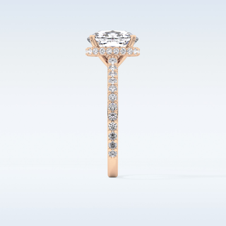 3.55 CT Hidden Halo & Pave Engagement Ring Featuring Cushion Moissanite