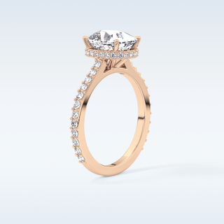 3.55 CT Hidden Halo & Pave Engagement Ring Featuring Cushion Moissanite