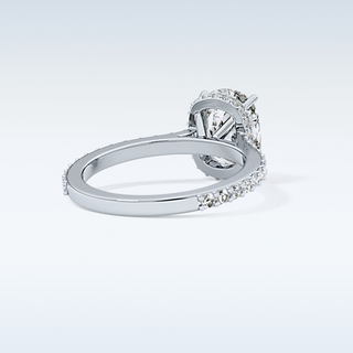 3.55 CT Hidden Halo & Pave Engagement Ring Featuring Cushion Moissanite