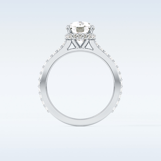 3.55 CT Hidden Halo & Pave Engagement Ring Featuring Cushion Moissanite