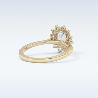 0.91 CT Halo Engagement Ring Featuring Oval Moissanite