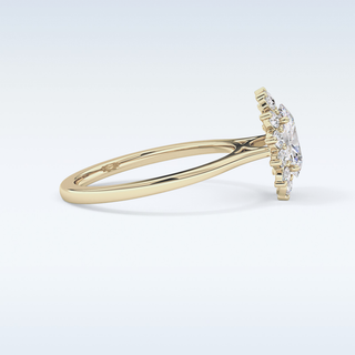 0.91 CT Halo Engagement Ring Featuring Oval Moissanite