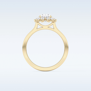 0.91 CT Halo Engagement Ring Featuring Oval Moissanite