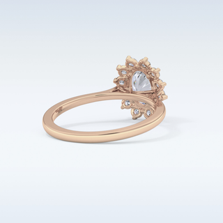 0.91 CT Halo Engagement Ring Featuring Oval Moissanite