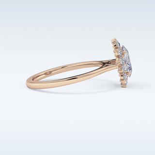 0.91 CT Halo Engagement Ring Featuring Oval Moissanite