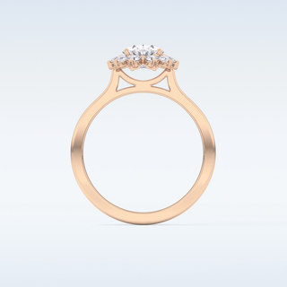 0.91 CT Halo Engagement Ring Featuring Oval Moissanite