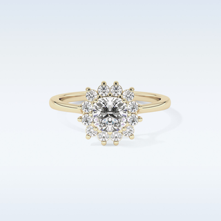 0.86 CT Halo Engagement Ring Featuring Cushion Moissanite