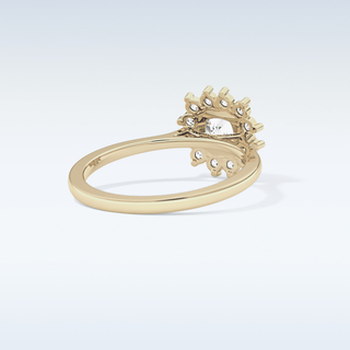 0.86 CT Halo Engagement Ring Featuring Cushion Moissanite