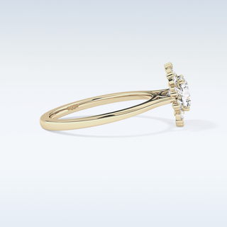 0.86 CT Halo Engagement Ring Featuring Cushion Moissanite