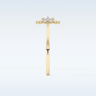 0.86 CT Halo Engagement Ring Featuring Cushion Moissanite