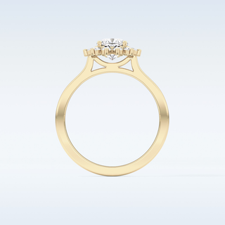 0.86 CT Halo Engagement Ring Featuring Cushion Moissanite
