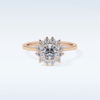 0.86 CT Halo Engagement Ring Featuring Cushion Moissanite