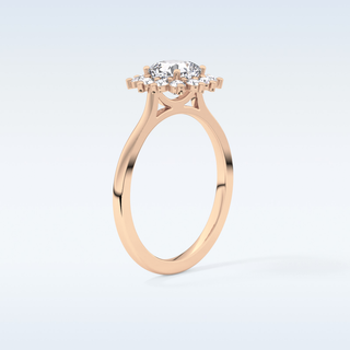 0.86 CT Halo Engagement Ring Featuring Cushion Moissanite