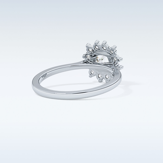 0.86 CT Halo Engagement Ring Featuring Cushion Moissanite