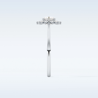 0.86 CT Halo Engagement Ring Featuring Cushion Moissanite