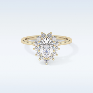 0.81 CT Halo Engagement Ring Featuring Pear Moissanite