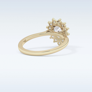 0.81 CT Halo Engagement Ring Featuring Pear Moissanite