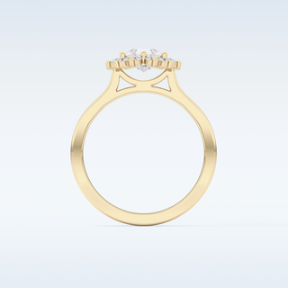 0.81 CT Halo Engagement Ring Featuring Pear Moissanite
