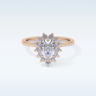 0.81 CT Halo Engagement Ring Featuring Pear Moissanite