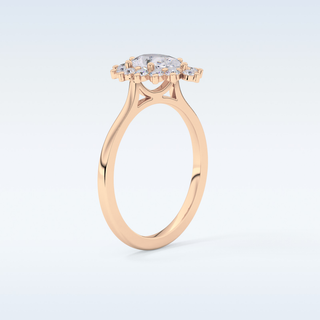 0.81 CT Halo Engagement Ring Featuring Pear Moissanite