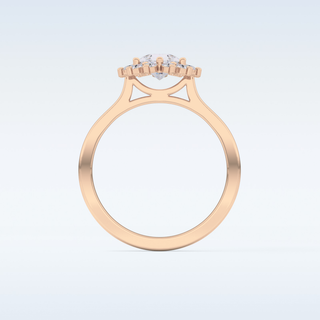 0.81 CT Halo Engagement Ring Featuring Pear Moissanite