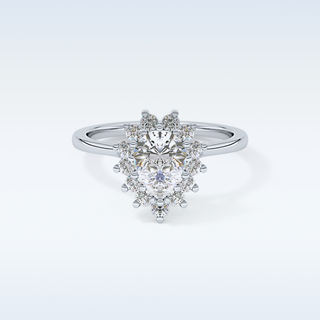 0.81 CT Halo Engagement Ring Featuring Pear Moissanite