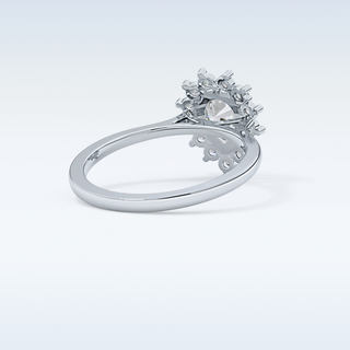 0.81 CT Halo Engagement Ring Featuring Pear Moissanite