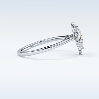 0.81 CT Halo Engagement Ring Featuring Pear Moissanite