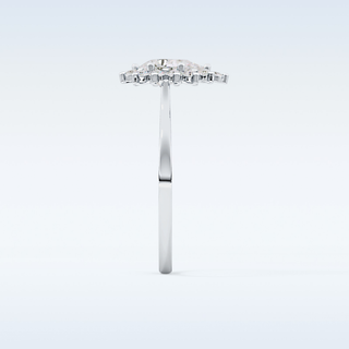 0.81 CT Halo Engagement Ring Featuring Pear Moissanite