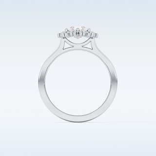 0.81 CT Halo Engagement Ring Featuring Pear Moissanite