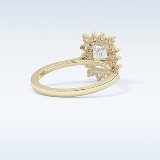 1.31 CT Halo Engagement Ring Featuring Emerald Moissanite