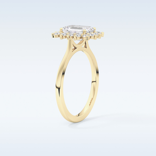 1.31 CT Halo Engagement Ring Featuring Emerald Moissanite