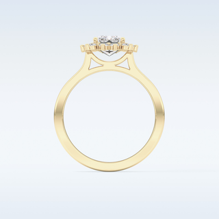 1.31 CT Halo Engagement Ring Featuring Emerald Moissanite