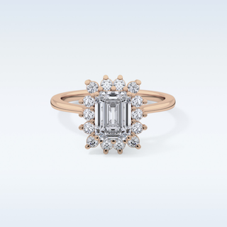 1.31 CT Halo Engagement Ring Featuring Emerald Moissanite