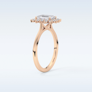 1.31 CT Halo Engagement Ring Featuring Emerald Moissanite