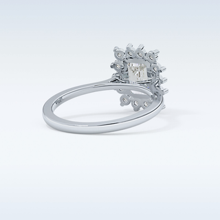 1.31 CT Halo Engagement Ring Featuring Emerald Moissanite