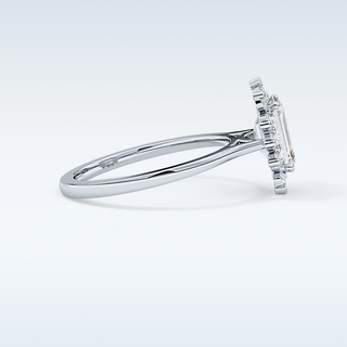 1.31 CT Halo Engagement Ring Featuring Emerald Moissanite